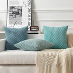 Kevin Textile 12x24 Inch Pillow Cover 1 Pack Boho Decorative Soft Striped Corduroy Lumbar Farmhouse Color Accent Rectangle Cushion Case for Living Room Couch Sofa Bed, Aqua Green