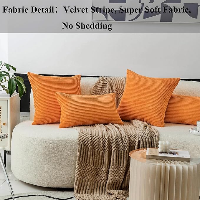 Home Brilliant Burnt Orange Euro Shams Set of 2 Fall Pillow Covers Super Soft Large Decorative Throw Pillow Covers for Thanksgiving Patio Living Room, 26x26 inch, Orange