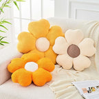 Flower Throw Pillow, Cute Flower Shaped Pillow Decorative Throw Pillow for Bed Couch, Soft Daisy Pillows Floor Seating Cushion Cushions (19.6 Inch Yellow)