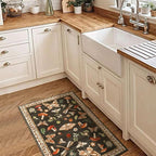Mushroom Small Rug 2x3 Washable Door Mat Indoor Rugs for Entryway Non-Slip Soft Ultra-Thin Stain Resistant Foldable Rugs Kitchen Bedroom Living Room Brown