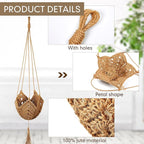 Shappy 2 Pack Jute Crochet Long Plant Hanger for 3 Inch to 12 Inch Pots, Macrame Plant Holder Rope with S Shaped Hooks for Halloween Home Decor (Brown)