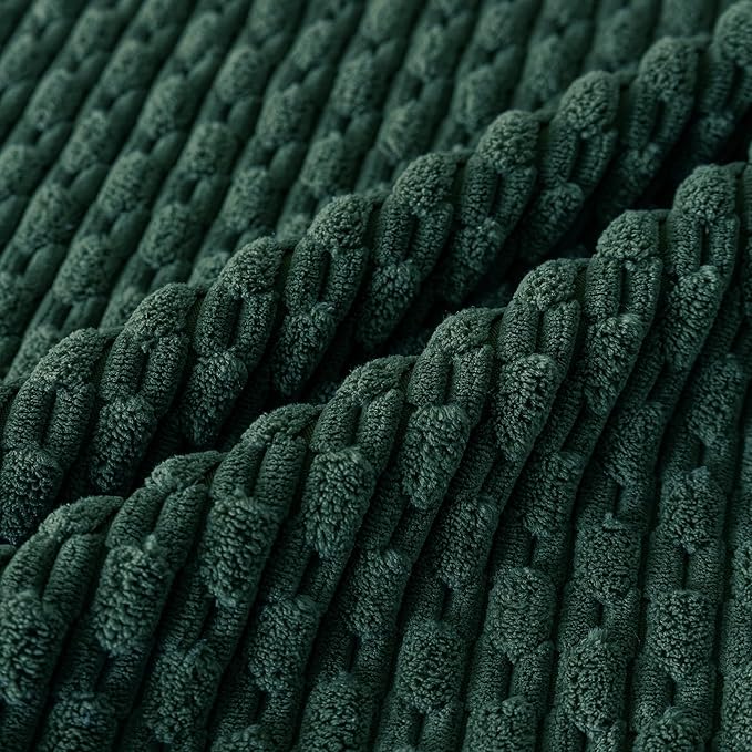Set of 4 Dark Green Decorative Throw Pillow Covers 18x18 Inch Corduroy Pillow Covers for Bed Couch Sofa Living Room Soft Square Cushion Cases