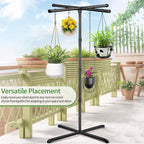 Plant Hanger Indoor, 59" Tall Hanging Plant Stand Heavy Duty Metal Indoor Plant Hanger Stand Hanging Plant Holder with 8 Hooks Hanging Planters for Indoor Plants Bedroom Living Room Balcony