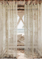 Macrame Curtain Handmade Woven Curtains, Door & Window Drapes,Divider Room Doorway Curtain,Natural Fiber, Stylish Handcrafted Door for Home Décor 42" W x 75" L