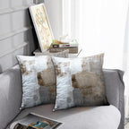 Britimes Throw Pillow Covers Modern Home Art Decor, 18 x 18 Inches Set of 2 Abstract Oil Painting Pillowcases for Bedroom, Living Room, Cushion Couch Sofa, Beige Home Grey Brown