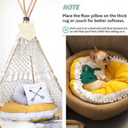 Large Floor Pillow Kids Round Floor Cushion Seating, 35 inches Big Circle Pillow, Round Pillows Seating for Children, Oversized Mat for Reading Nook Teepee Playroom Nursery Canopy Yellow