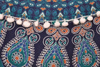 Indian Mandala Round Ottoman Pouf Cover Bohemian Floor Pillow Hippie Cotton Meditation Cushion Cover Seating Throw Decorative Footstool Kids Bean Bag Case