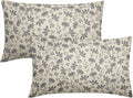 Grey Floral Pillow Covers 12x20 Set of 2 Vintage Rustic Old Style Cute Small Flower Gray Cream Print Rectangle Decorative Outdoor Pillowcases Fall Farmhouse Throw Cushion Case Couch Sofa Bed Decor