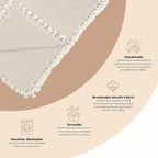 Crane Baby Muslin Swaddle Blanket, Soft Cotton Lightweight Nursery and Stroller Blanket for Baby Boys & Girls, Moonstone, 30" x 40"
