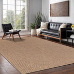 Easy Jute Rug 4x6 Indoor Outdoor Natural Rugs Solid Fiber Rug Woven Area Rug Boho Easy Clean Inside Carpet for Living Room Bedroom Dining Room Hallway or Outdoor Patio Porch (4 X 6 Natural)
