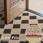 Checkered Easy Jute Runner Rug,2x6 Kitchen Runner Rugs for Hallway Non Slip Washable Checkered Indoor Outdoor Carpet for Laundry Room Bedroom Entry 6ft
