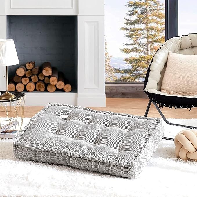 DormCo Rainha - Ultra Thick Tufted Floor Pillow - Peachy Pink