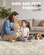 Washable Runner Rug 2x6 Runners for Hallways, Ultra-Thin Carpet Runners for Entryway Anti Slip Backing Runner Rugs for Kitchen Laundry Room Indoor Hallway (Ivory/Beige)