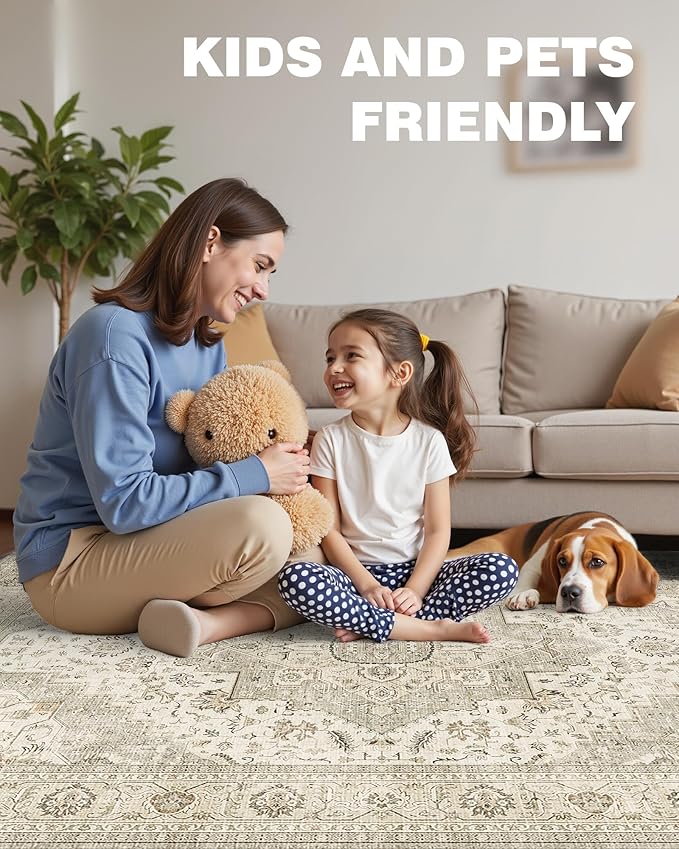 Washable Runner Rug 2x6 Runners for Hallways, Ultra-Thin Carpet Runners for Entryway Anti Slip Backing Runner Rugs for Kitchen Laundry Room Indoor Hallway (Ivory/Beige)