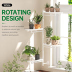 Rotating Window Shelves for Multiple Plants Indoor,4-tier Metal Corner White Plant Stand Holder Floating Hanger Shelf for Wall，Windows Sill Gifts for Planter Lover to Enhance Home Decor