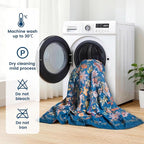 MSGKV Boho Throw Blanket for Bed 60"x80" 100% Cotton Twin Floral Blanket Spring Breathable Lightweigh Muslin Home Decorative Blankets for Couch