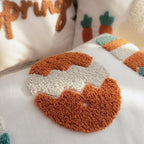 Tufted Easter Eggs Throw Pillow Cover with Soft Colorful Embroidery, Textured Fluffy Cotton Lumbar Pillow Case for Spring Farmhouse Sofa Couch Decoration, 12x20 inches, 1PCS (Cover Only)
