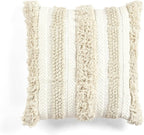 Lush Decor Wilbur Tufted Cotton Decorative Throw Pillow Cover, 20" W x 20" L, Ivory - Square Pillow Cover - Throw Pillows For Bed, Couch, Or Chair