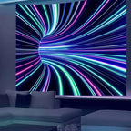 Extra Large Blacklight 3D Wall Decor Tapestry for Gamer Bedroom Gaming Room 71"X90", 3D Illusion Glow in The Dark Wall Hanging Backdrop for Men Guys Game Room Cinema, UV Reactive 3D Poster for Living