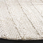 SAFAVIEH Natural Fiber Collection Area Rug - 5' Round, Bleach, Handmade Jute, Braided Woven Design, Ideal for Living Room, Bedroom (NF212D)