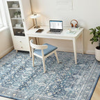 Lofus 6x9 Area Rug for Living Room,Blue Washable Area Rugs with Non-Slip Backing,Soft Boho Carpets for Bedroom Dining Room Home Office Indoor Nursery