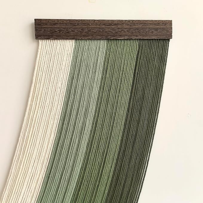 Achart Large Macrame Wall Hanging Dip Dyed Yarn Tapestry Ombre Yarn Gradient Color Macrame Wall Decor Macrame Tapestry Boho Decor for Bedroom Living Room Headboard Above Bed (Green)