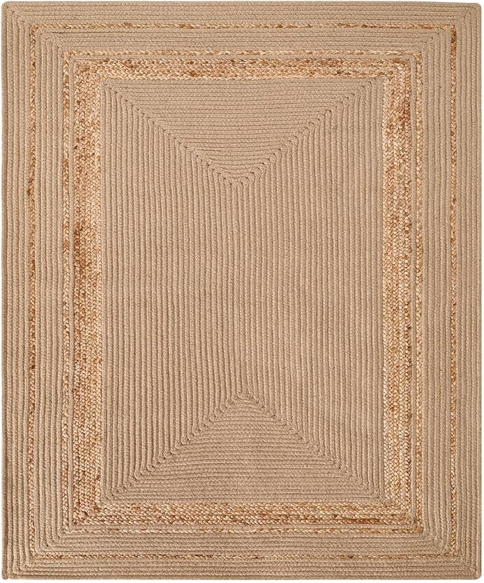 DEXI Jute Rug Natural Fiber 4x6, Braided Woven Area Rugs No Shed, Soft Neutral Rustic Carpet Mat for Indoor Entryway Outdoor Patio Dining Living Room Bedroom Farmhouse, Beige/Natural
