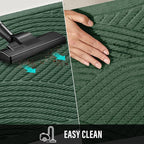 Sturdy Front Door Mat, Absorbent Muddy Dirt Resist Welcome Door Mats Outdoor Indoor, Stain and Fade Resistant, Non-Slip Backing Entry Mat Low Profile Doormat for Entryway, 36×24, Green