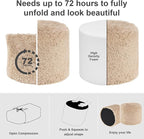 Hansleep Round Pouf Ottoman Foot Rest, 17 x 14 Small Faux Fur Stuffed Pouf for Chair, Foam Filled Foot Stools Ottomans for Living Room, Brown