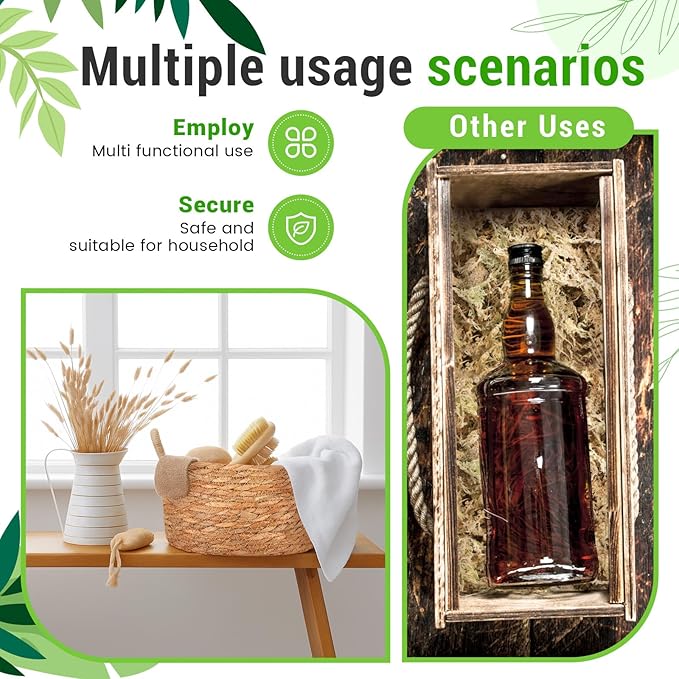 3 Pack Seagrass Plant Basket Indoor with Artificial Moss 3 Sizes Woven Baskets Flower Pots Planters for Home Decor
