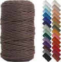 NOANTA Dark Coffee Macrame Cord 4mm x 109yards, Colored Macrame Rope, Cotton Cord Macrame Yarn, Colorful Cotton Craft Cord for Wall Hanging, Plant Hangers, Crafts, Knitting