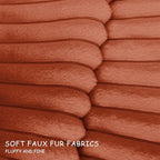 2 Pack Pillow Covers, 20x20 Faux Fur Square Throw Pillow Covers for Living Room Decorations Throw Pillow Case, Throw Pillow Cover Cushion Cover for Home Sofa Bedroom Car, Rust