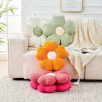 Flower Throw Pillow, Cute Flower Shaped Pillow Decorative Throw Pillow for Bed Couch, Soft Daisy Pillows Floor Seating Cushion Cushions (19.6 Inch Sage Green)