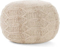 Christopher Knight Home Malibu Fabric Pouf, Ivory