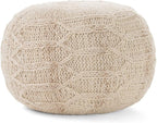 Christopher Knight Home Malibu Fabric Pouf, Ivory