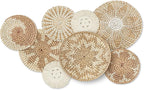 Xuhal 8 Pcs Boho Wall Basket Decor Decorative Bulrush Woven Basket Wall Decor Rustic Farmhouse Hanging Baskets for Kitchen Rustic Home Summer Decorations(Classic)