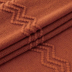 MIULEE Rust Knitted Throw Blanket for Couch Terracotta Boho Textured Cozy Woven Rustic Blanket with Tassels for Sofa Chair Bed Living Room Farmhouse Decor Acrylic Wave Pattern 50"x60"