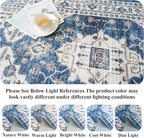 2x6 Washable Hallway Runner Rug: Indoor Farmhouse Kitchen Rugs Oriental Thin Non-Slip Entryway Carpet Ultra Soft Water Resisitant Floor Mat for Living Room Bedroom for Bathroom Laudry(2 X 6,Blue)