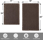 MIULEE Set of 2 Waffle Bathroom Rugs, Boho Bath Rugs Non Slip Washable, Super Absorbent Bath Mats, Ultra Soft Rubber Backed Shower Mats for Bathroom Floor, Tub, Chocolate, 17"x24"+18"x30"