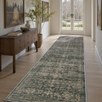 MontVoo-Vintage 2x10 Runner Rug-Soft Green Washable Runners for Hallways-Non Slip Bedside Rugs for Bedroom-Machine Washable Long Rug for Hallways Entryway Laundry Room Stair Kitchen Bathroom