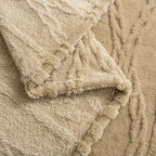 YUSOKI Queen Size Blanket Single Layer,Weight(4.4lb),370GMS-3D Stylish Design for Gift Home Decor (Tan,90"x90")