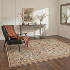 GENIMO Area Rug 2x3 Doormat, Machine Washable Low Pile Rugs, Small Retro Chenille Entryway Mat for Entrance, Hallway, Kitchen and Corridor, Floral Terracotta