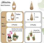 2 Pack 4 inch Macrame Wall Plant Hanger, Hanging Orchid Basket | Wall Plant Holder, Wall Planters for Indoor Plants (2 Pack, up to 4 inch Pot)