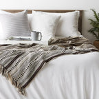 DII Braided Striped Decorative Throw Blanket, 50x60, Dark Brown