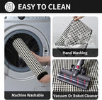 Large Kitchen Runner Rugs Long Kitchen Mat Non Slip Washable, Super Absorbent Soft Chenille Braided Kitchen Mats for Floor, Rubber Backing Kitchen Sink Standing Mat, Easy Clean, Black 36"x71"