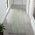 LUXE WEAVERS Solid Machine Woven Green 2x8 Area Rug, Indoor Stain-Resistant Carpet