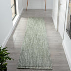 LUXE WEAVERS Solid Machine Woven Green 2x8 Area Rug, Indoor Stain-Resistant Carpet