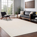 Easy Jute Rugs 6x9 White Color Living Room Indoor Outdoor Area Rug for Farmhouse Patio and Kitchen Rug High Traffic Washable Easy to Clean Solid Boho Woven Design Outside Carpet (6 x 9)