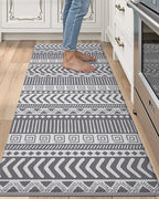 LUMI Anti Fatigue Kitchen Cushioned Mat for Floor, Padded Waterproof Runner for Standing, Stain Resistant Comfort Rugs for Home, Sink, Laundry, 24x87