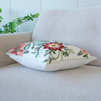 vctops Floral Embroidered Pillow Covers 18x18 Inch Spring Summer Cotton Tufted Throw Pillow Cover Outdoor Garden Cushion Case for Sofa, Bed, Living Room (Flower D,18"x18")